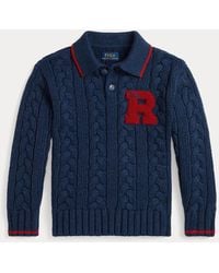 Polo Ralph Lauren - Ralph Lauren Boy's Cable-Knit Cotton Polo-Collar Sweater - Lyst
