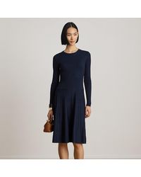 Ralph Lauren - Mini-Cable & Rib-Knit Long-Sleeve Dress - Lyst