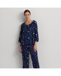 Lauren by Ralph Lauren - Ralph Lauren Floral Cotton-blend Sateen Pajama Set - Lyst