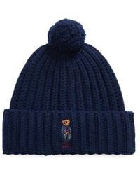 Polo Ralph Lauren - Polo Bear Rib-knit Pom-pom Beanie Hat - Lyst