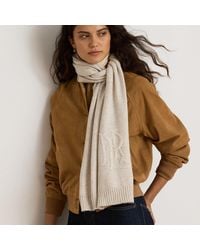 Ralph Lauren - Embroidered-Logo Knit Scarf - Lyst