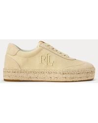 Ralph Lauren - Sneaker Luize in tela e camoscio - Lyst