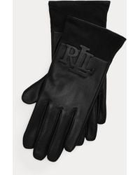 Ralph Lauren - Logo-Trim Sheepskin Tech Gloves - Lyst