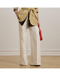 Ralph Lauren - Linen-Blend Twill Wide-Leg Trouser - Lyst
