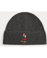 Ralph Lauren - Dog-Embroidered Rib-Knit Beanie - Lyst