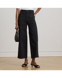 Ralph Lauren - Stretch Chino Wide-Leg Cropped Trouser - Lyst