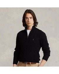 Polo Ralph Lauren - Cable-Knit Quarter-Zip Sweater - Lyst
