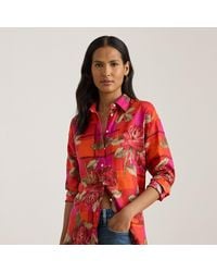 Ralph Lauren - Camisa Holgada De Lino Con Flores - Lyst