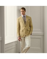 Ralph Lauren - Ralph Lauren Gregory Hand-Tailored Silk-Linen Trouser - Lyst