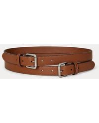 Ralph Lauren - Leather Double-Buckle Stacked Wide Belt - Lyst