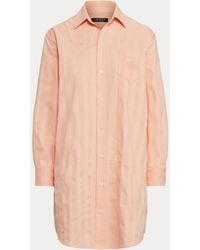 Ralph Lauren Camisa de pijama de algodón con rayas - Blanco