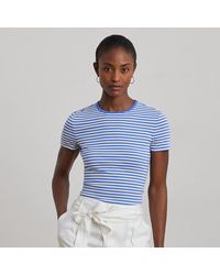 Ralph Lauren - Ralph Lauren Striped Stretch Cotton Crewneck Tee - Lyst