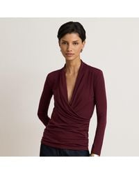 Ralph Lauren - Stretch Jersey Surplice Top - Lyst