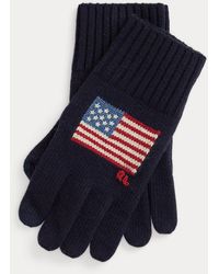 Polo Ralph Lauren - Flag-Intarsia Wool-Blend Touch Gloves - Lyst