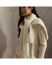 Polo Ralph Lauren - Cable-Knit Wool-Cashmere Scarf - Lyst