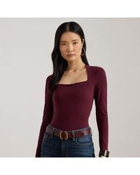 Ralph Lauren - Stretch Jersey Top Vierkante Hals - Lyst