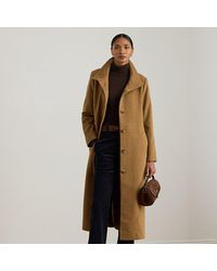 Ralph Lauren - Mantel Aus Wollmischung Mit Tunnelkragen - Lyst