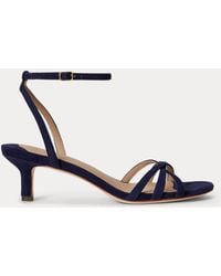 Ralph Lauren - Kendyl Kitten-Heel Suede Sandal - Lyst