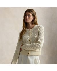 Polo Ralph Lauren - Cable Wool-Cashmere Cardigan - Lyst