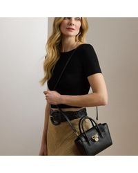 Ralph Lauren - Ralph Lauren Pebbled Leather Small Tanner Satchel - Lyst