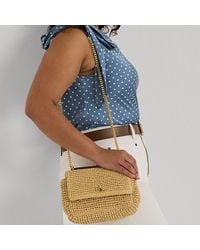 Ralph Lauren - Woven Straw Medium Sophee Bag - Lyst