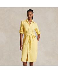 Polo Ralph Lauren - Hemdkleid aus Baumwolloxford mit Gürtel - Lyst