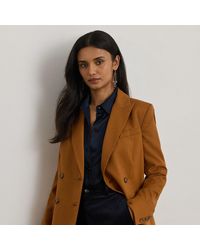 Ralph Lauren - Blazer Croisé En Sergé De Laine - Lyst