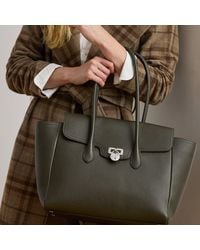 Ralph Lauren - Pebbled Leather Large Tanner Satchel - Lyst