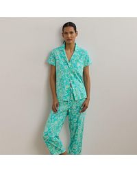 Ralph Lauren - Cropped Gebloemde Jersey Pyjamaset - Lyst