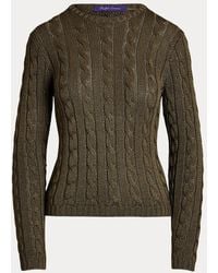 Ralph Lauren - Kabelgebreide Zijden Trui Met Ronde Hals - Lyst