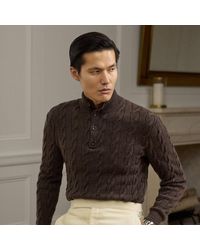 Ralph Lauren - Ralph Lauren Cable-Knit Cashmere Mockneck Sweater - Lyst