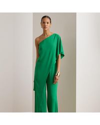 Ralph Lauren - Cape Georgette One-Shoulder Jumpsuit - Lyst