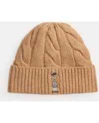 Polo Ralph Lauren - Bonnet En Laine Torsadée Polo Bear - Lyst