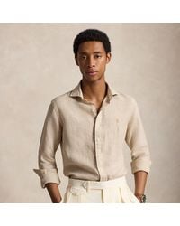 Polo Ralph Lauren - Custom Fit Houndstooth Linen Shirt - Lyst