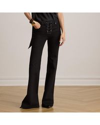 Ralph Lauren - Lace-Up High-Rise Flare Jean - Lyst