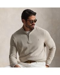 Ralph Lauren - Mesh-Knit Cotton Quarter-Zip Jumper - Lyst