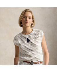 Polo Ralph Lauren - Big Pony Crocheted Cotton Jumper - Lyst