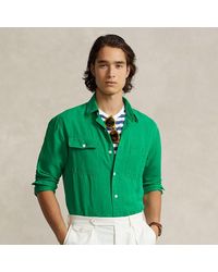 Ralph Lauren - Camisa de trabajo de lino y seda - Lyst
