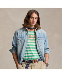Polo Ralph Lauren - Distressed Denim Western Shirt - Lyst