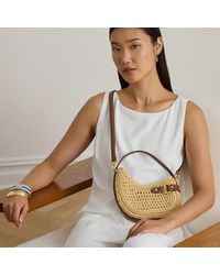 Ralph Lauren - Ralph Lauren Woven Straw Small Tasha Crossbody Bag - Lyst
