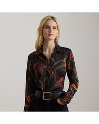 Ralph Lauren - Ralph Lauren Classic Fit Belting-Print Satin Shirt - Lyst