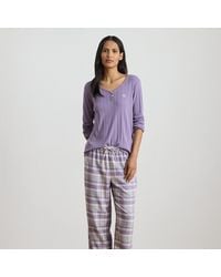 Ralph Lauren - Geruite Henley-Pyjamaset Van Katoenmix - Lyst