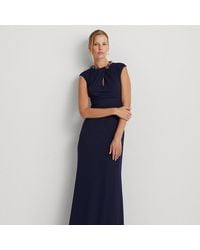 Lauren by Ralph Lauren - Chain-trim Stretch Jersey Gown - Lyst