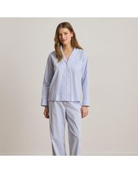 Ralph Lauren - Striped Cotton Poplin Sleep Set - Lyst