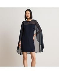 Ralph Lauren - Georgette Cape Cocktail Dress - Lyst