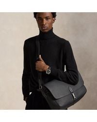 Polo Ralph Lauren - Polo Id Pebbled Leather Messenger Bag - Lyst