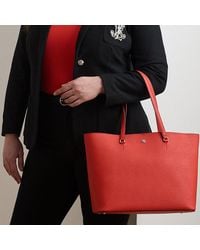 Ralph Lauren - Grand Cabas Karly Cuir Hachure Croisée - Lyst