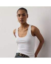 Ralph Lauren - Ellis Rib-Knit Cotton-Blend Tank Top - Lyst