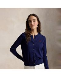 Polo Ralph Lauren - Stretch Cotton-Blend Crewneck Cardigan - Lyst