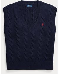 Polo Ralph Lauren - Gilet in lana e cashmere a trecce - Lyst